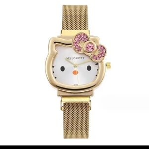 🎀NWT! STUNNING Hello Kitty Gold Watch with Pink Jeweled Bow-Collectible!🎀